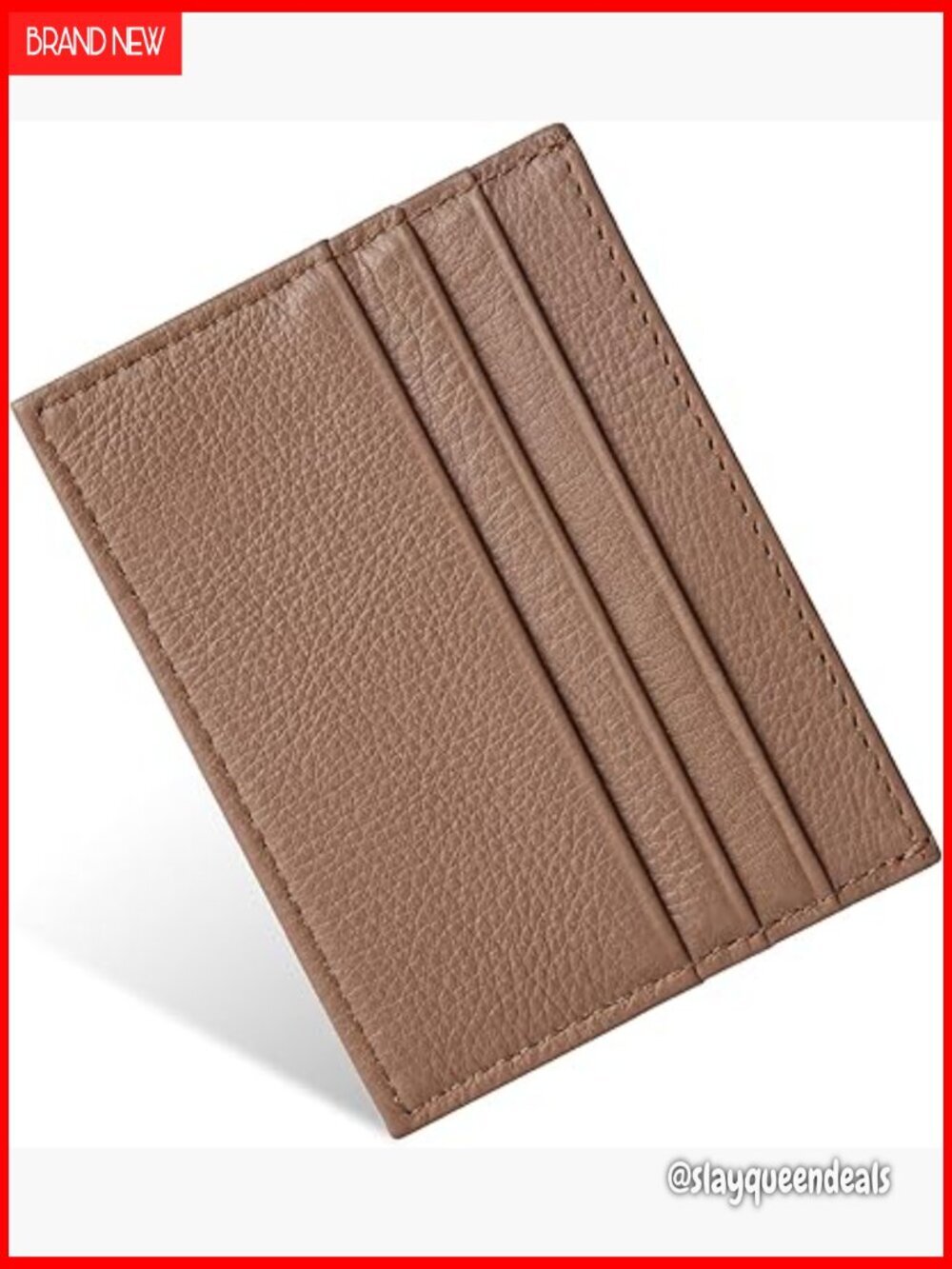 RFID Blocking Leather Slim Wallet with 6 Card Slots and Coin Pocket